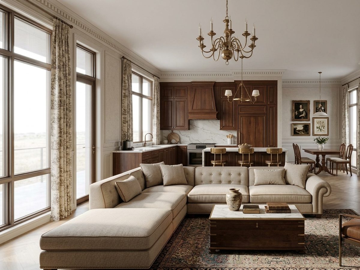 A room before and after a Classic AI redesign (After)
