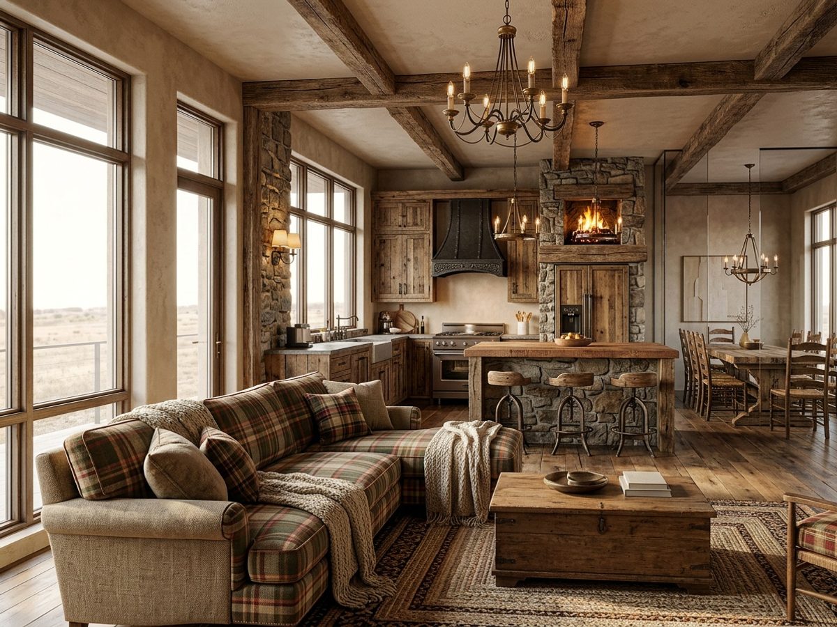 A room before and after a Rustic AI redesign (After)