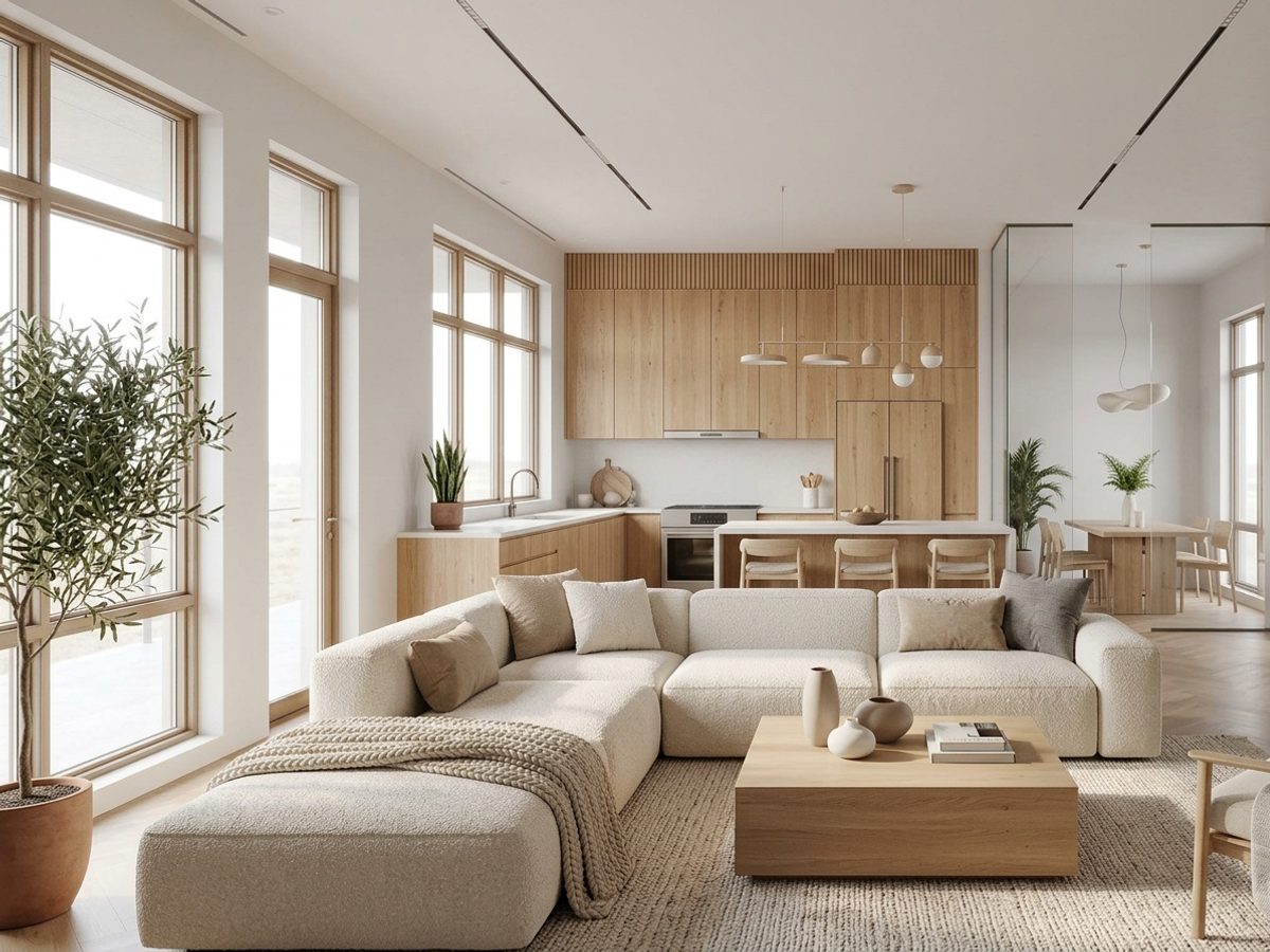 A room before and after a Scandinavian AI redesign (After)